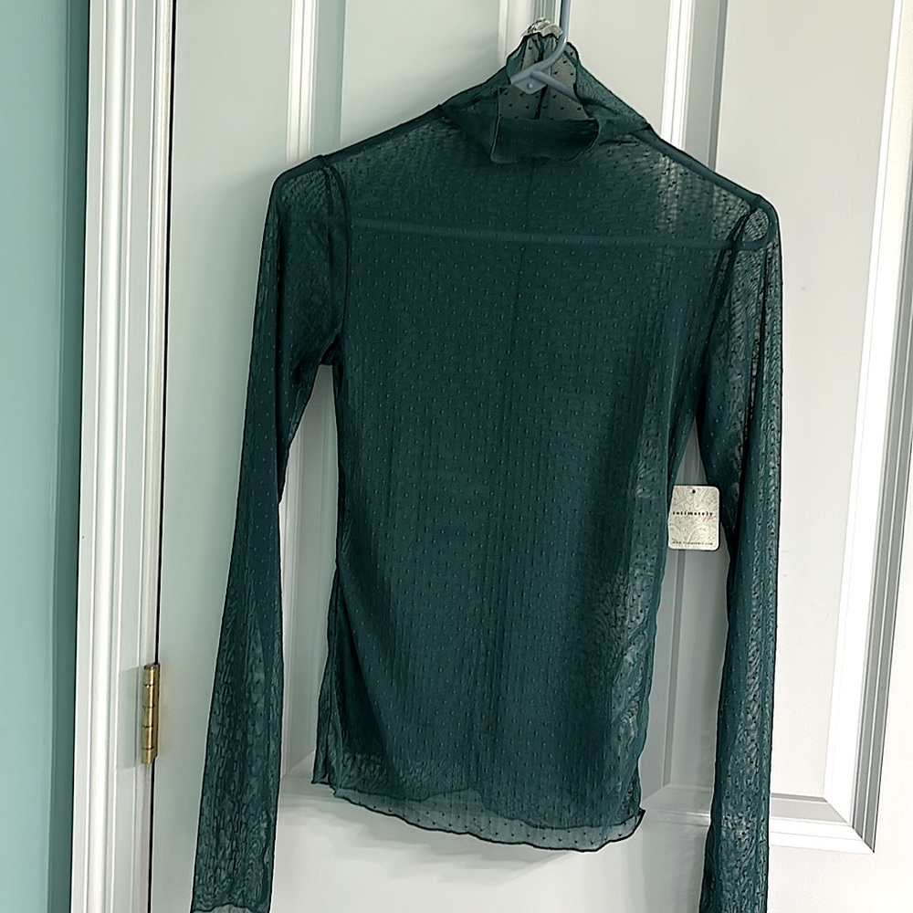 Free People Intimately FP sheer mock neck shirt, Small